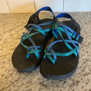 Blue and Teal Chaco Sandals